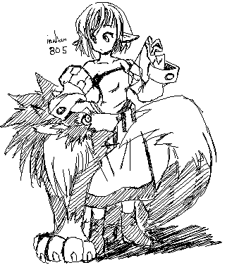 ロストリーフ　森の監視者エルファ　フリア＆狼キシ